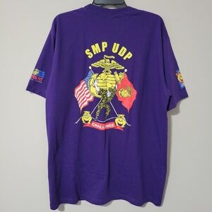 Vintage R&W USMC Marines T-Shirt Mens XL Purple SMP UDP Challenge Okinawa Japan